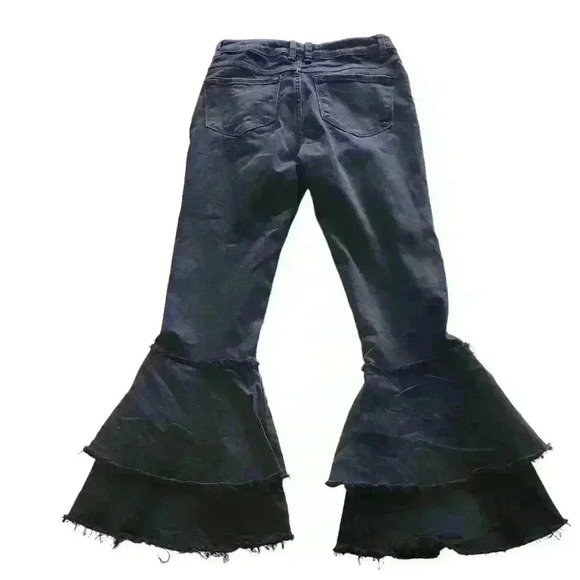 *RARE* BDG High-Rise Two-Tiered Ruffle Flare Jeans in Black - Size 25 - Picture 4 of 6